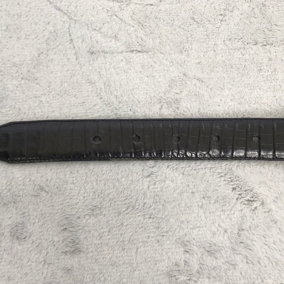 BRIGHTON black leather mock croc belt - Picture 3 of 8